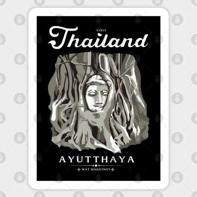 Wat Mahathat Ayutthaya Thailand Sticker by KewaleeTee